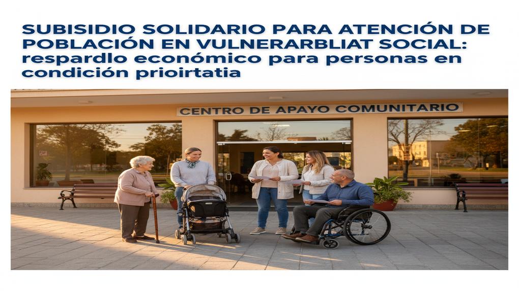 Subsidio Solidario para Atención de Población en Vulnerabilidad Social: respaldo económico para personas en condición prioritaria